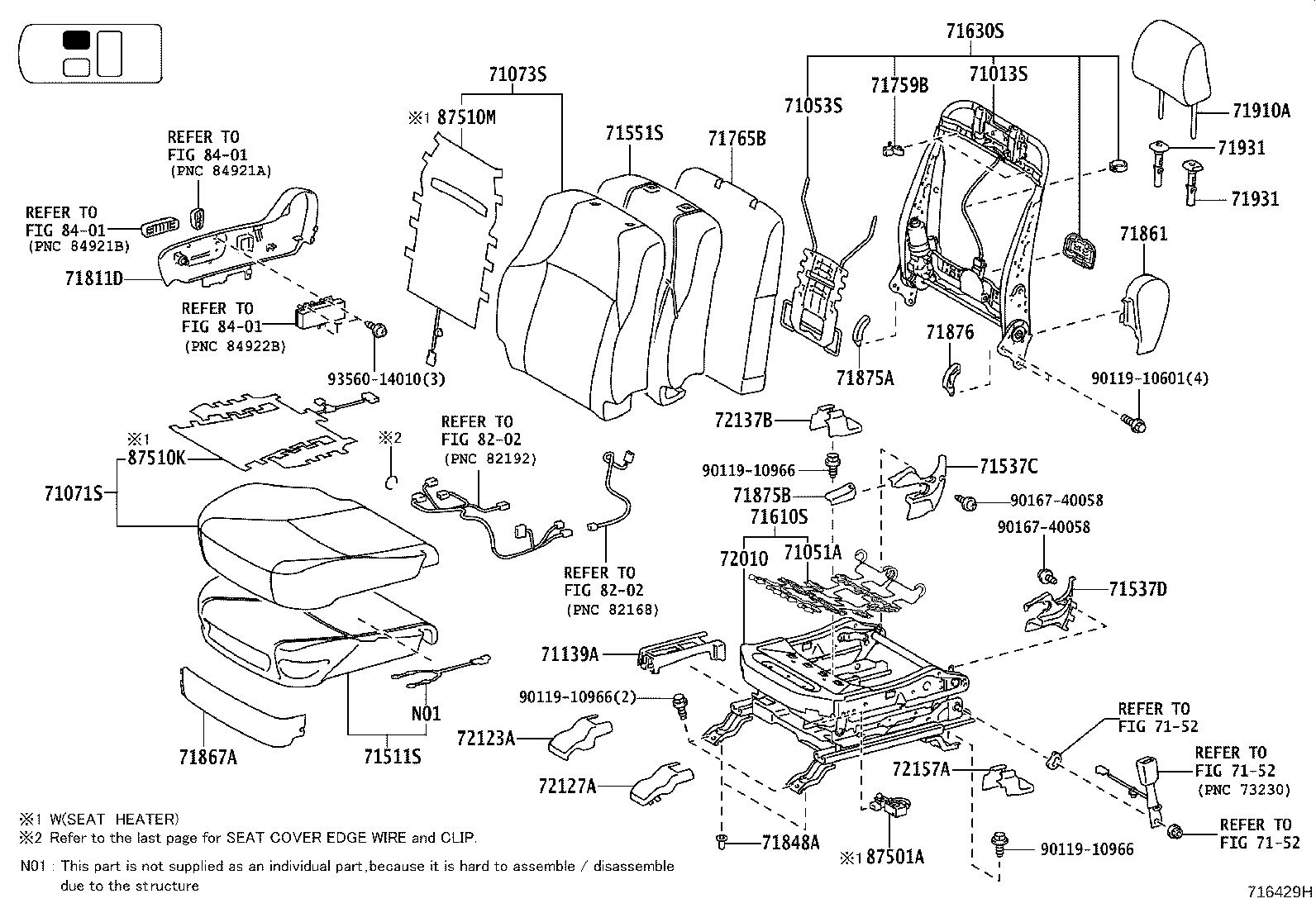 71461-60040 SPRING, REAR SEAT CUSHION product image