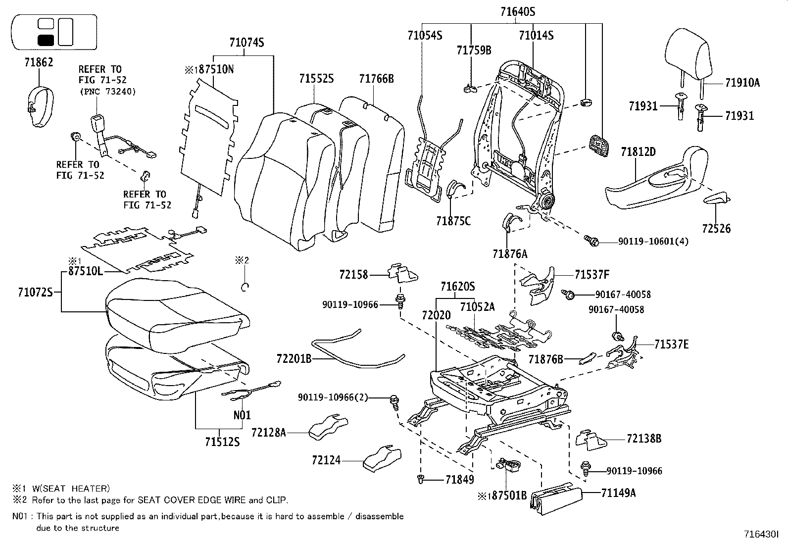 71461-60040 SPRING, REAR SEAT CUSHION product image