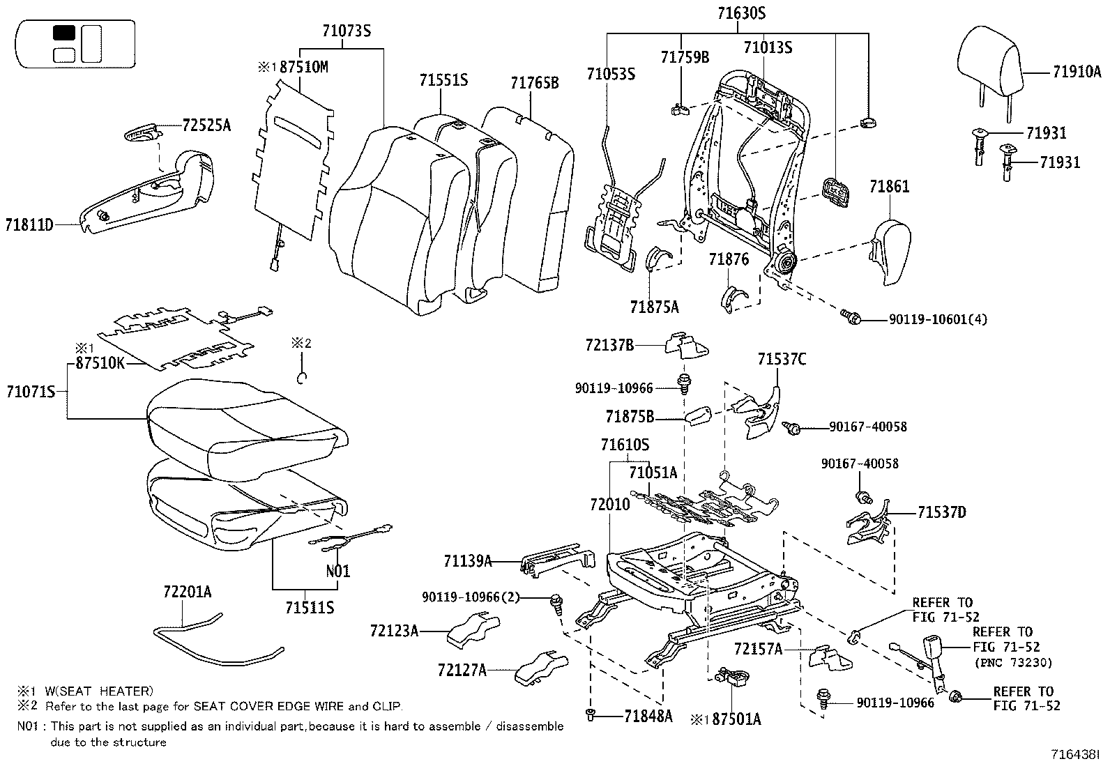 71461-60040 SPRING, REAR SEAT CUSHION product image