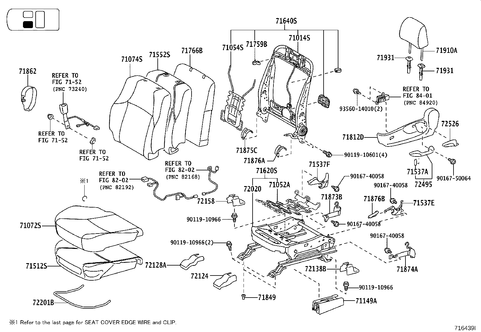 71502-60430 PAD, FRONT SEAT CUSHION, LH (FOR SEPARATE TYPE) product image