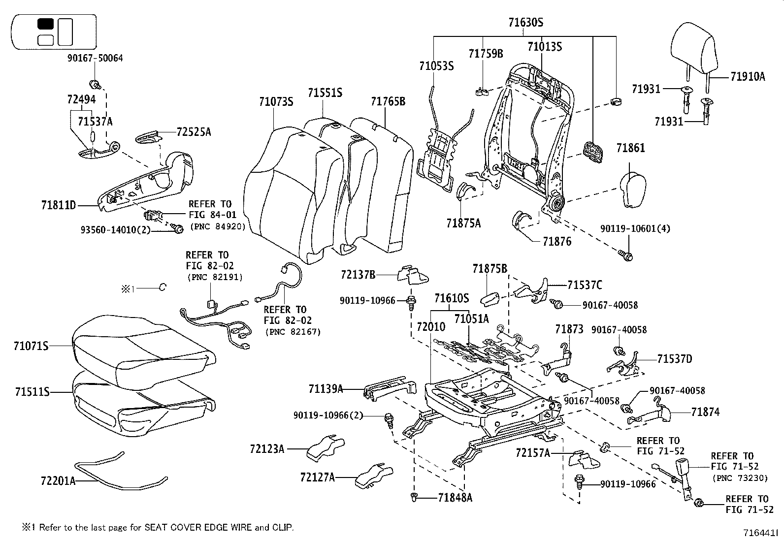 71502-60430 PAD, FRONT SEAT CUSHION, LH (FOR SEPARATE TYPE) product image