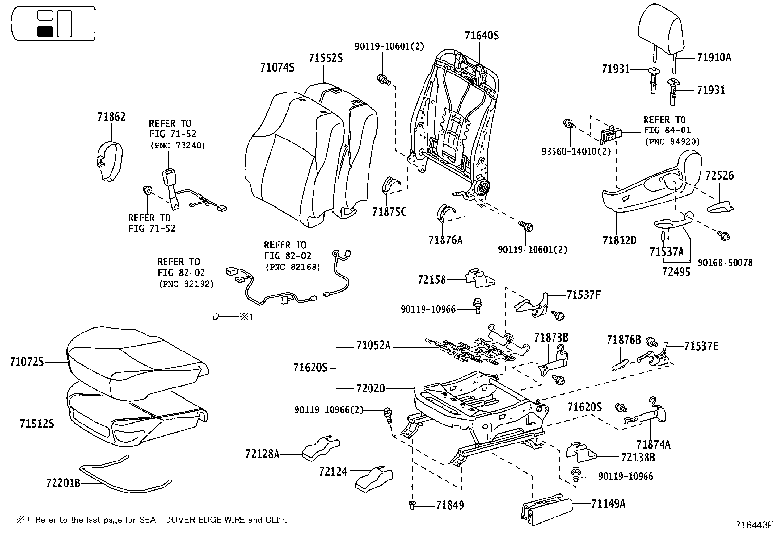 71502-60430 PAD, FRONT SEAT CUSHION, LH (FOR SEPARATE TYPE) product image