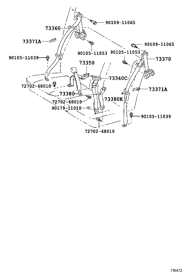 73233-0M010-B0 COVER, LAP BELT OUTER ANCHOR product image