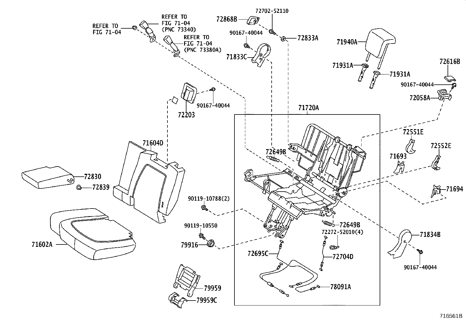 79916-52010 BRACKET, SEAT LEG, NO.2 product image