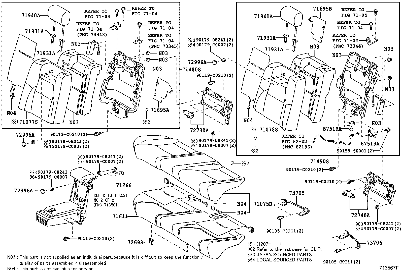 71077-0N100 COVER, REAR SEAT BACK, RH (FOR SEPARATE TYPE) product image