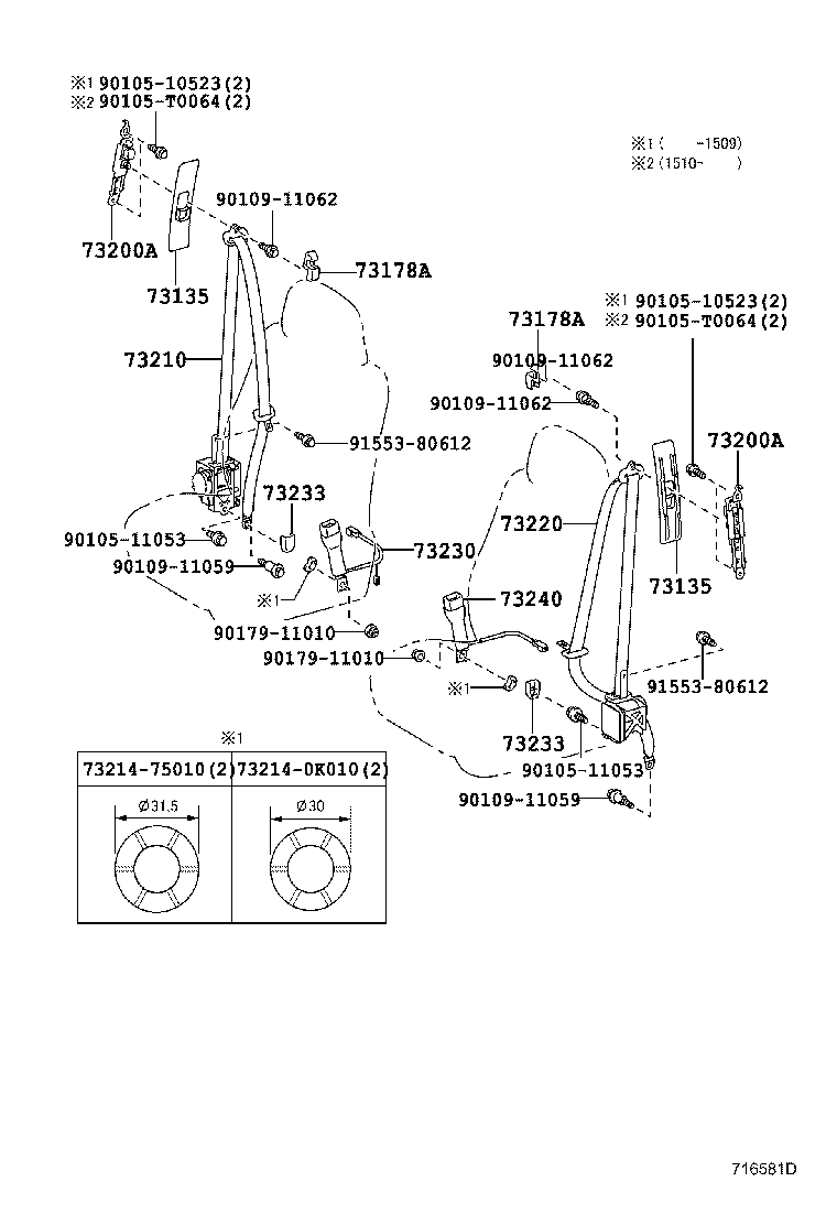 73233-0M010-B0 COVER, LAP BELT OUTER ANCHOR product image