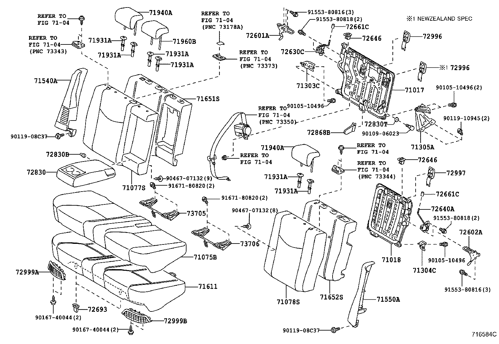 71503-47070 PAD, REAR SEAT CUSHION product image