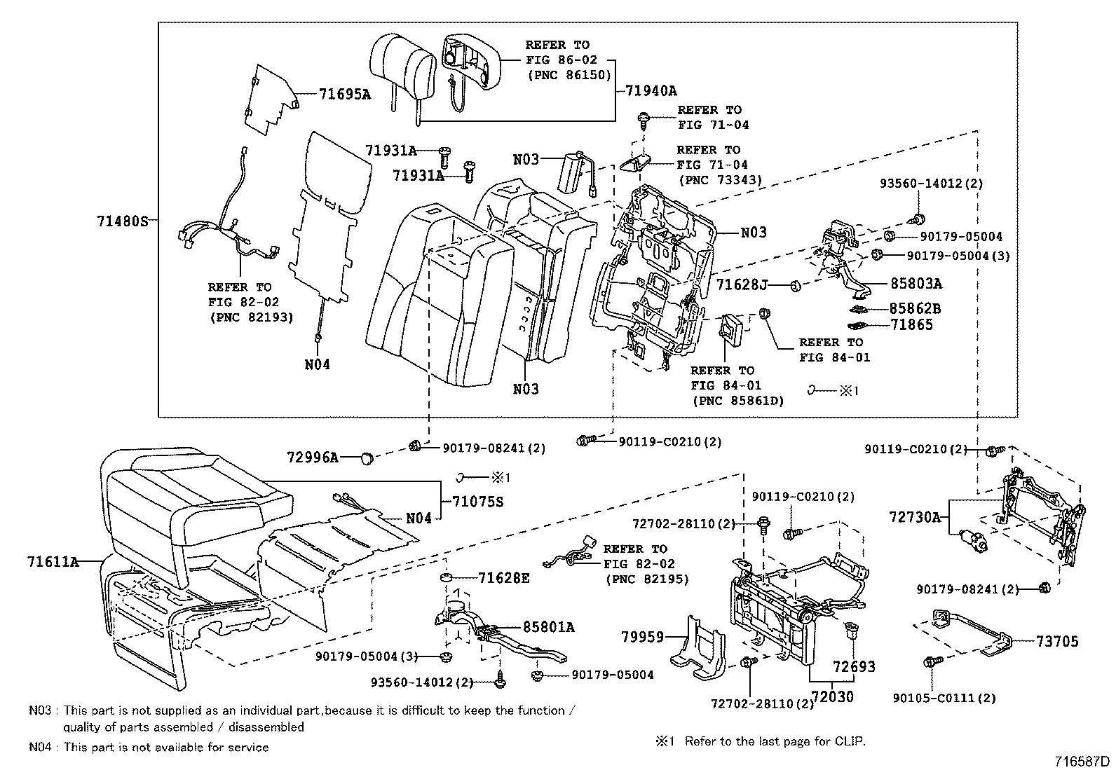 71077-0N100 COVER, REAR SEAT BACK, RH (FOR SEPARATE TYPE) product image