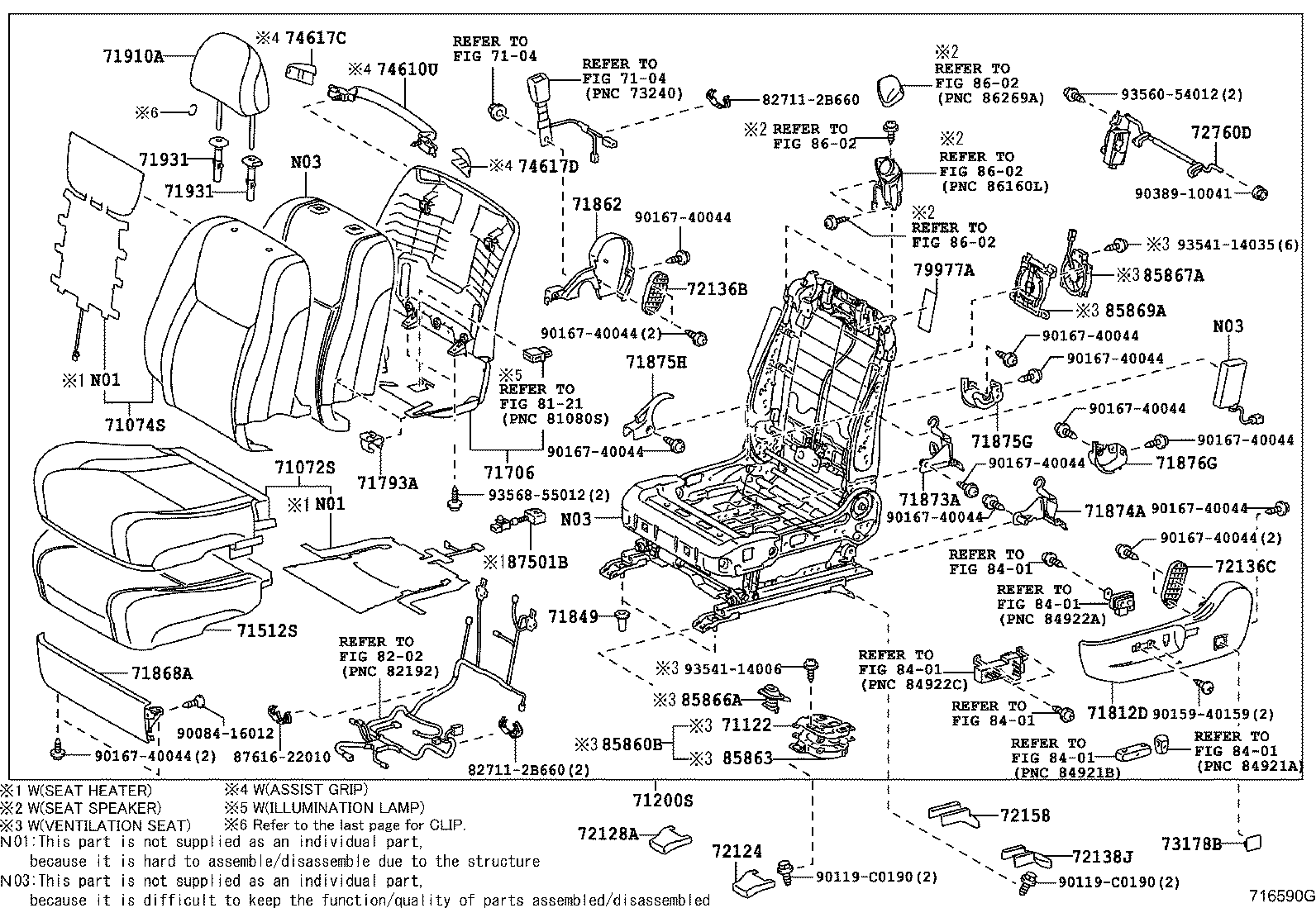 71512-0N040 PAD, FRONT SEAT CUSHION, LH (FOR SEPARATE TYPE) product image