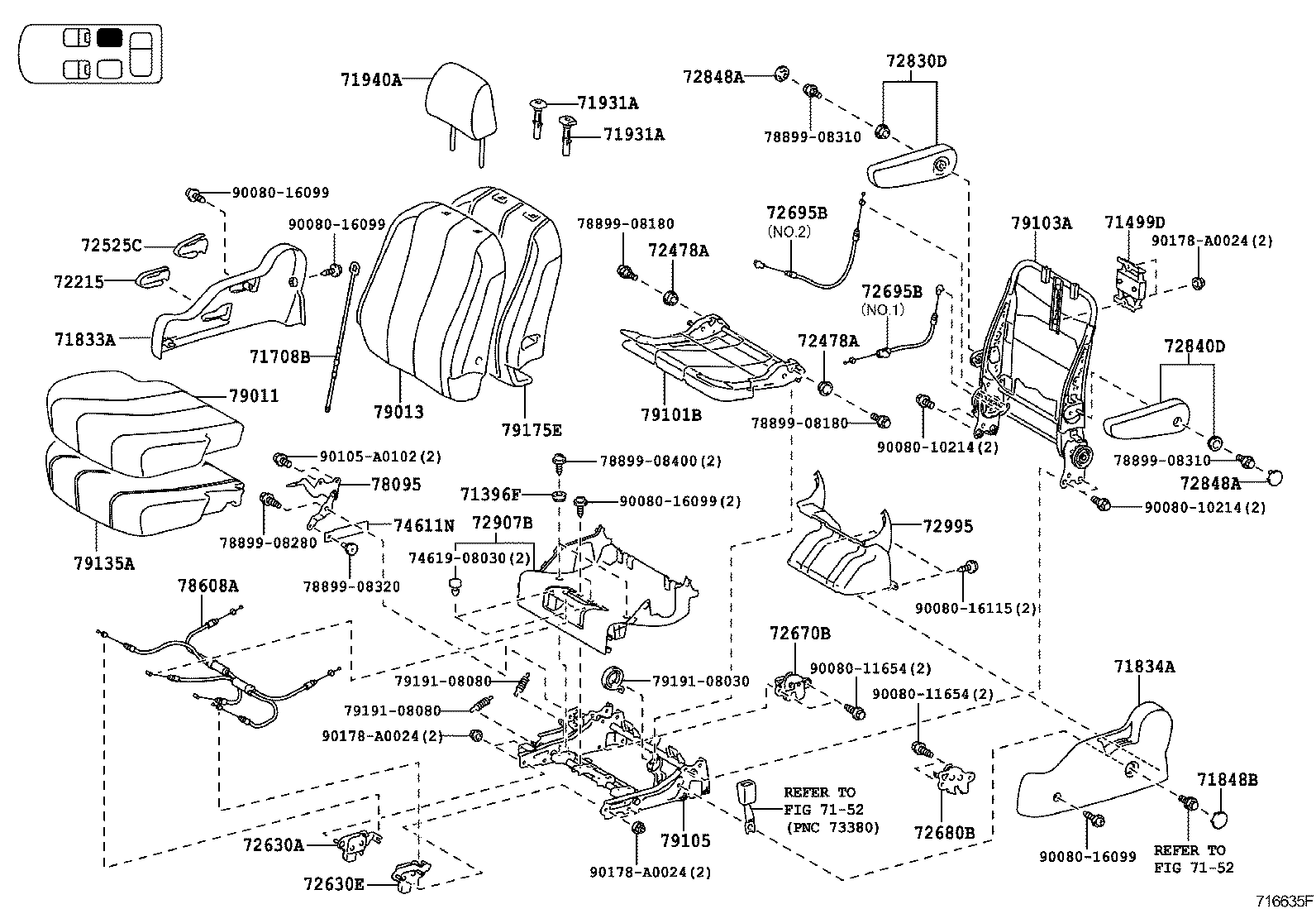 75868-06020 CLIP, REAR SEAT LEG GARNISH COVER product image