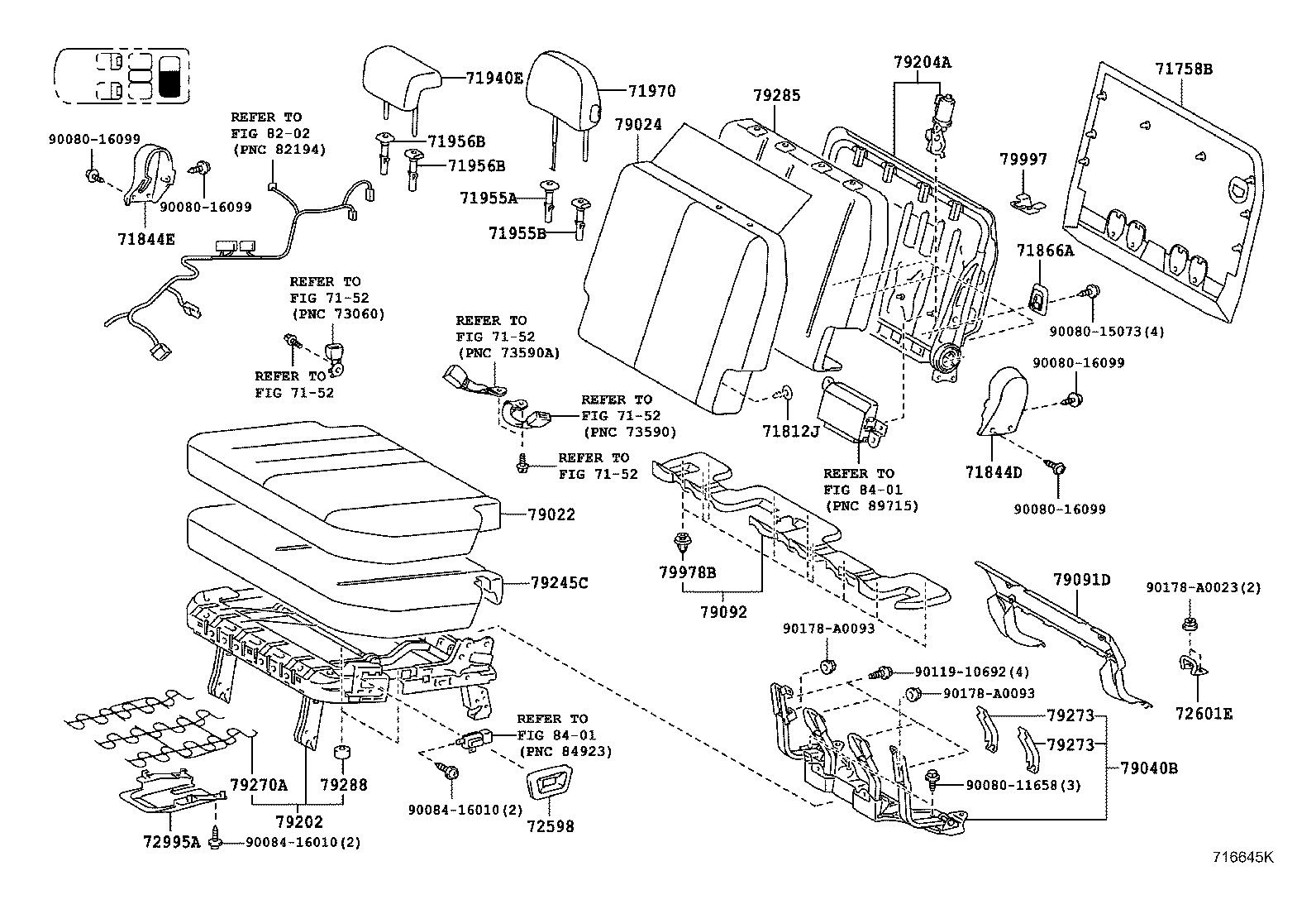 75868-06020 CLIP, REAR SEAT LEG GARNISH COVER product image