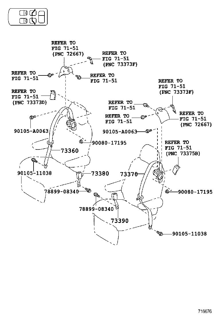 73210-08080-B0 BELT ASSY, FRONT SEAT OUTER, RH product image