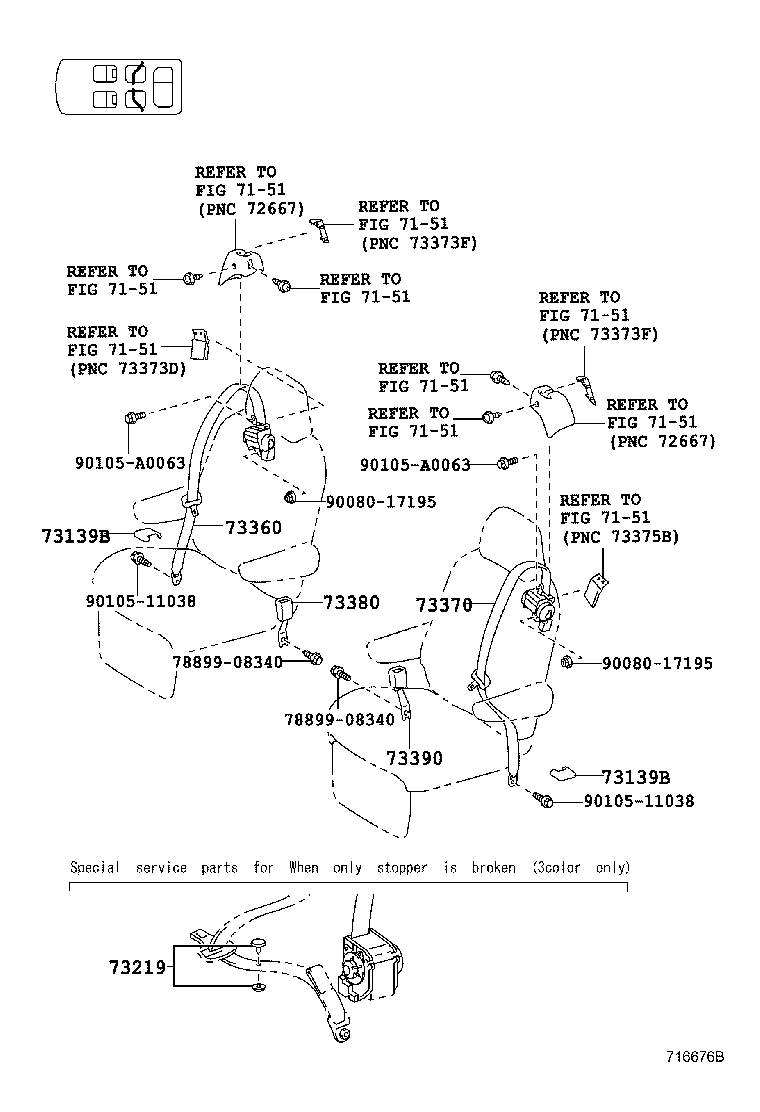 73210-08083-C0 BELT ASSY, FRONT SEAT OUTER, RH product image