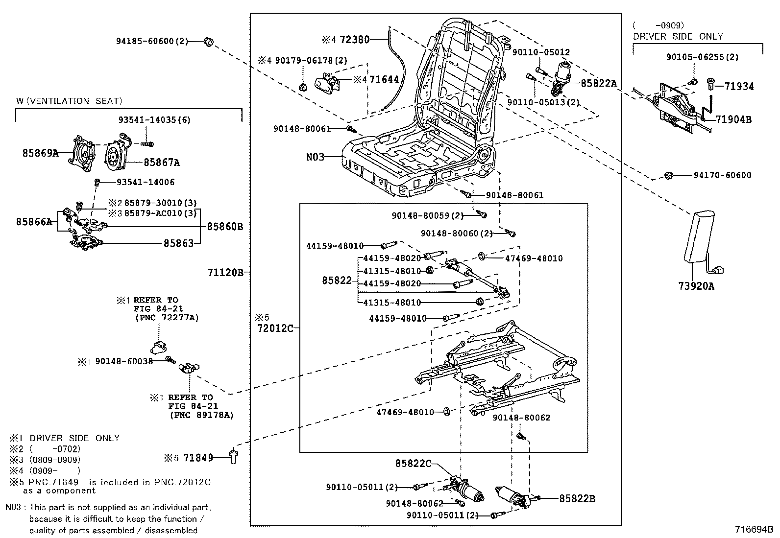 71502-30031 PAD, FRONT SEAT CUSHION, LH (FOR SEPARATE TYPE) product image