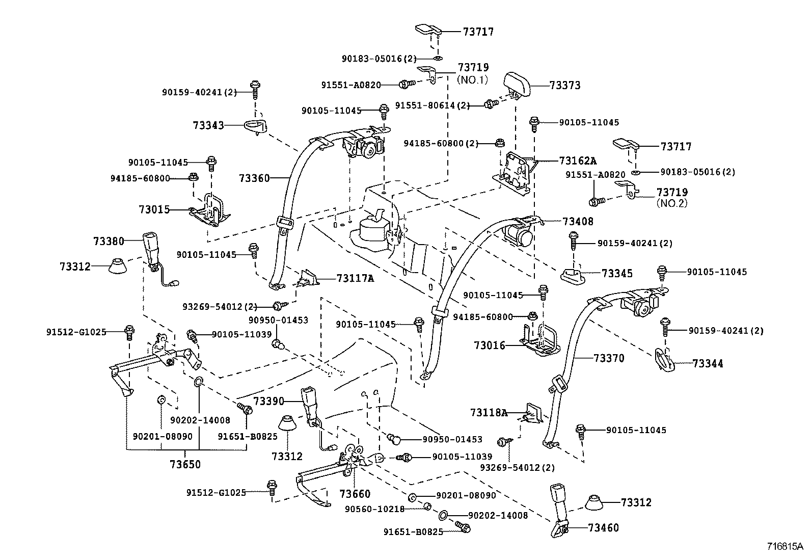 73191-40020 BRACKET SUB-ASSY, BELT OUTER ANCHOR, RH product image