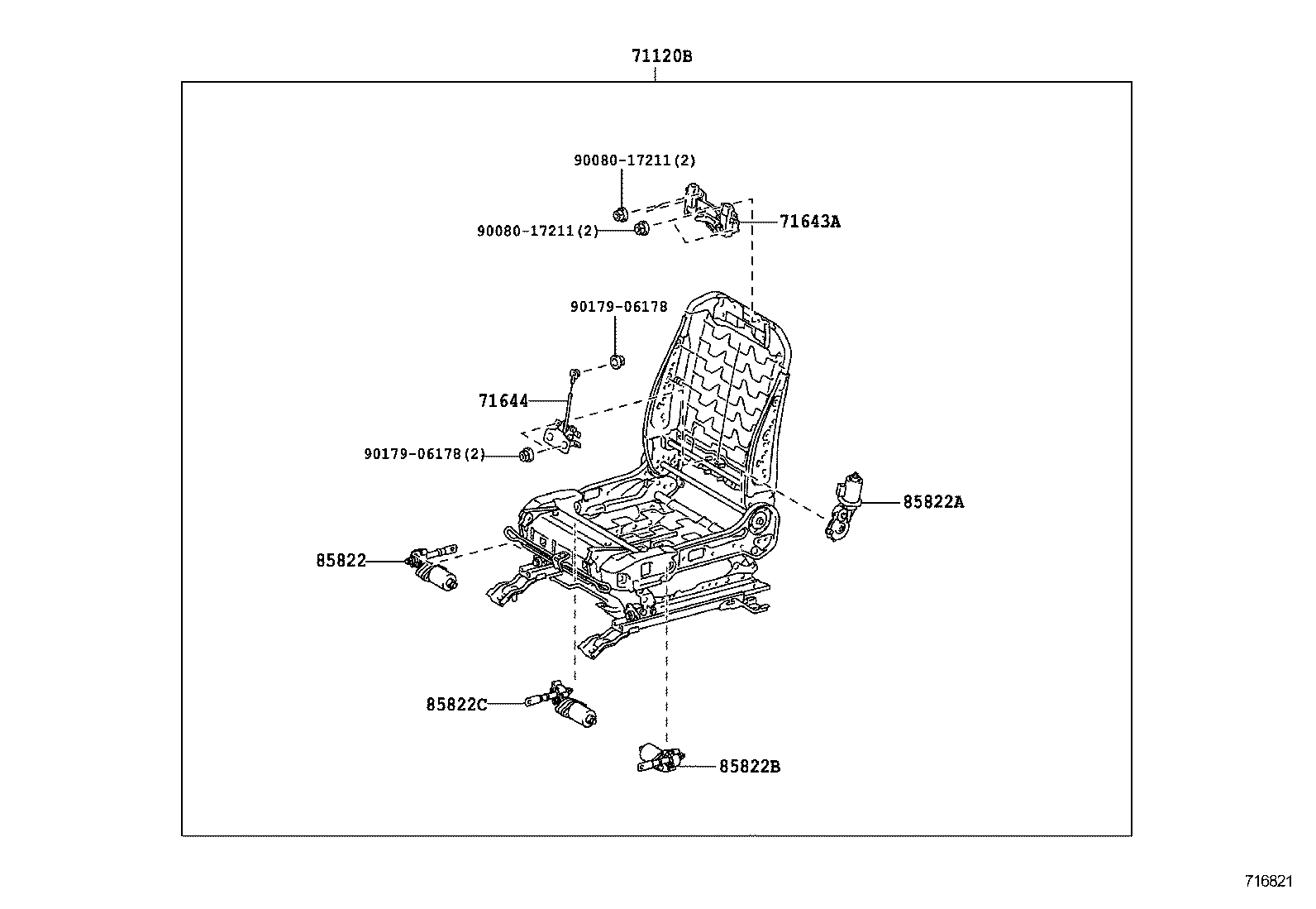 71512-0E080 PAD, FRONT SEAT CUSHION, LH (FOR SEPARATE TYPE) product image