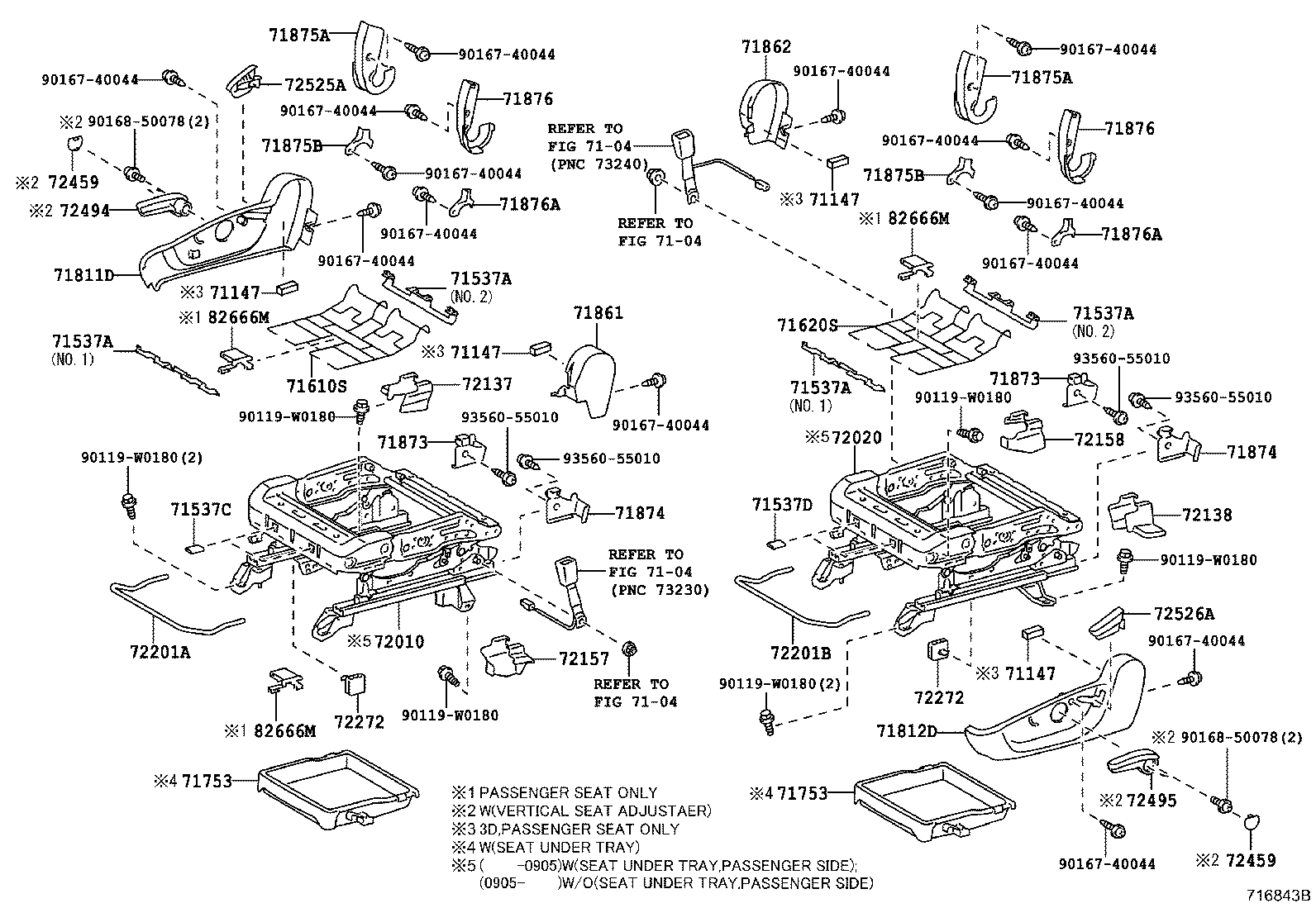 71502-02130 PAD, FRONT SEAT CUSHION, LH (FOR SEPARATE TYPE) product image