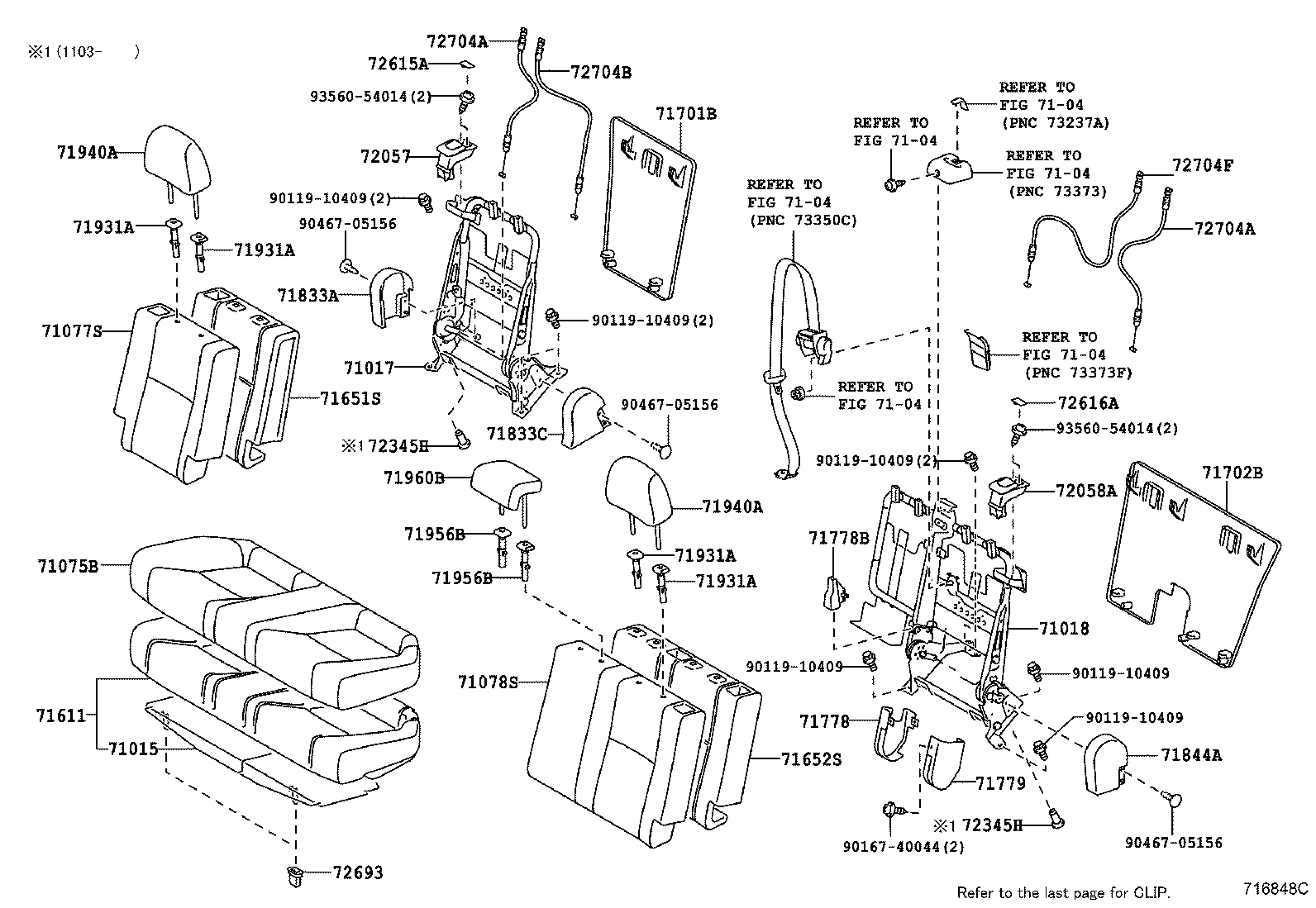 71017-21071 FRAME SUB-ASSY, REAR SEAT BACK, RH product image