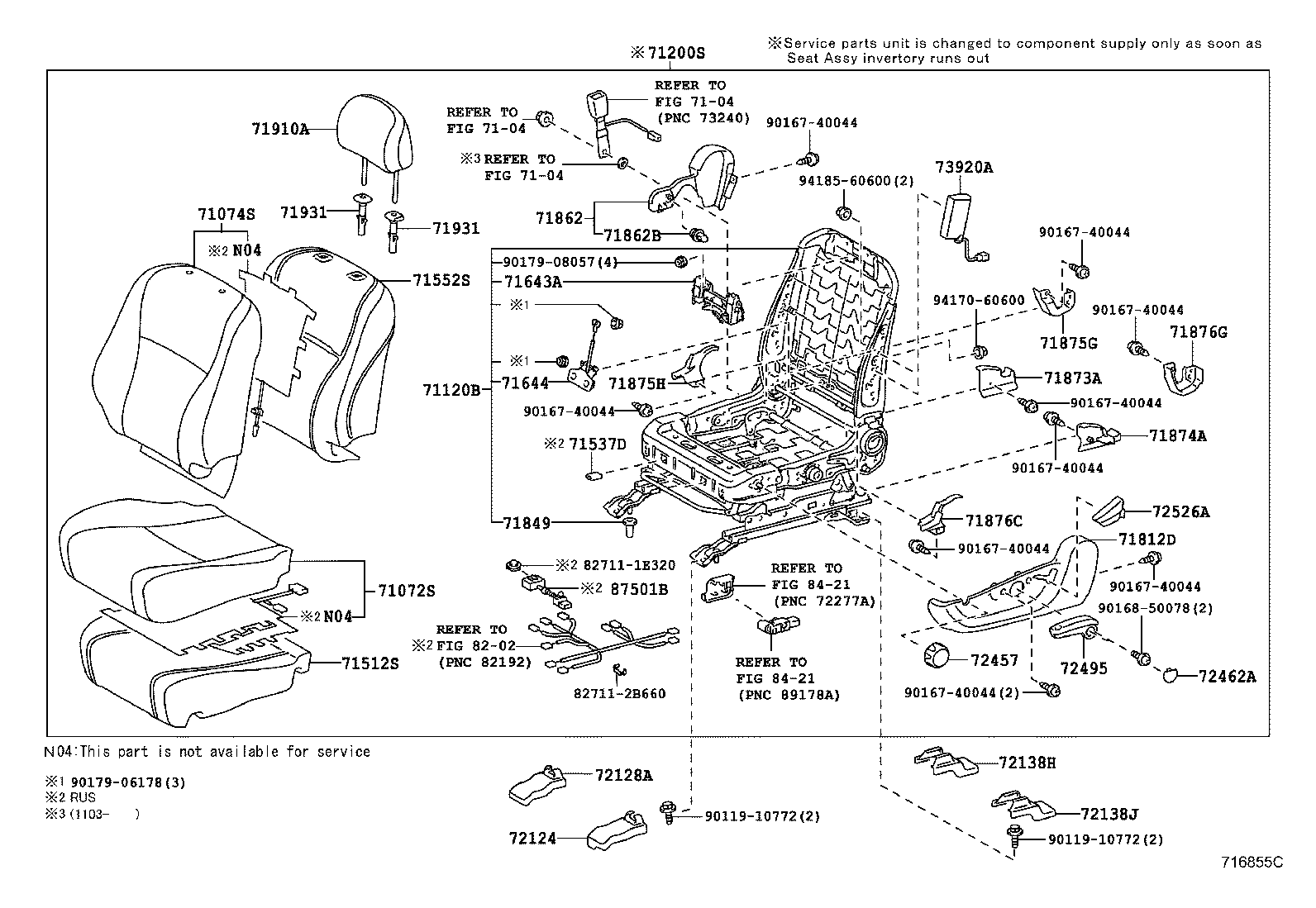 71511-48170 PAD, FRONT SEAT CUSHION, RH(FOR SEPARATE TYPE) product image