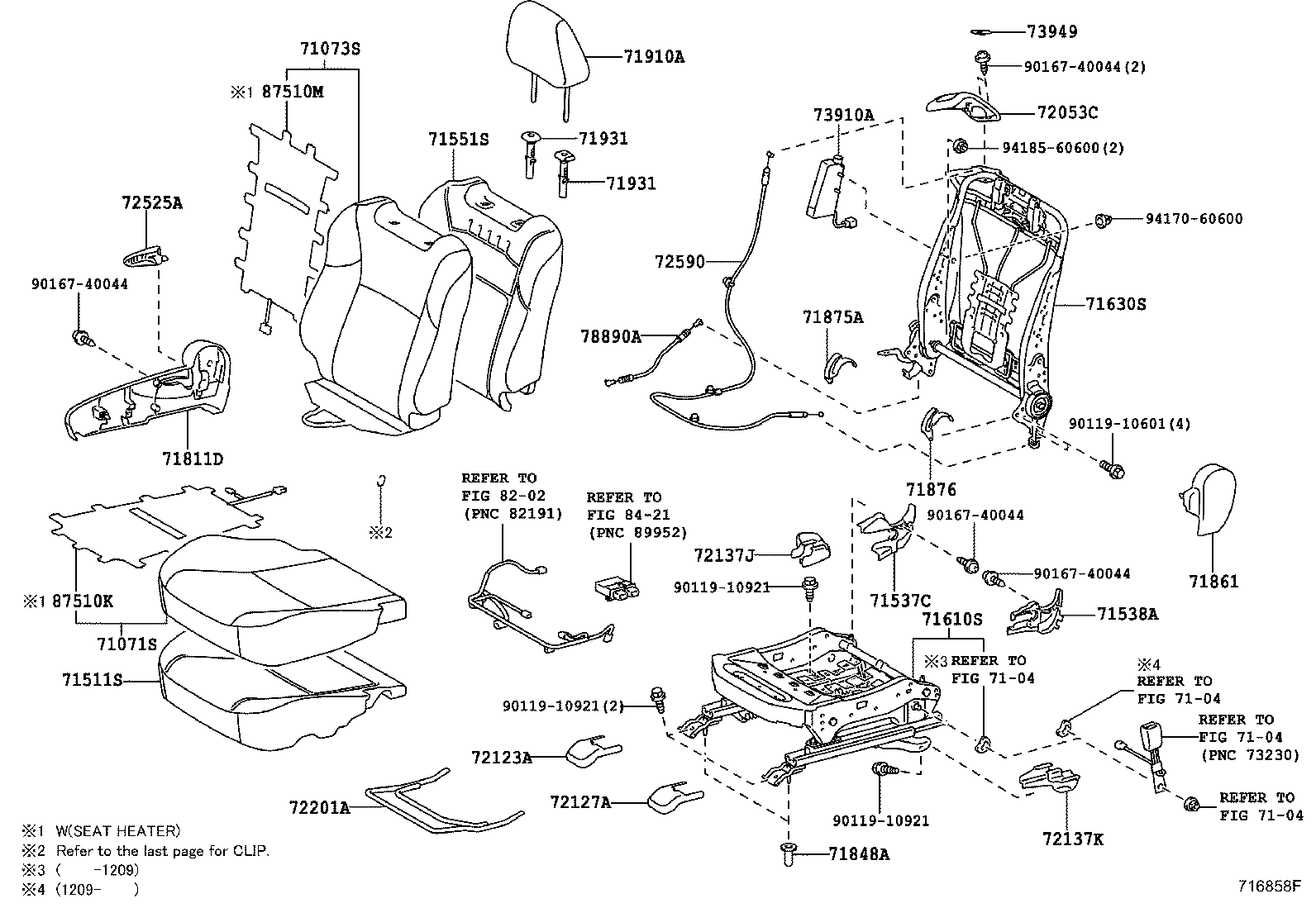 Toyota 71073-21530-B1 COVER, FRONT SEAT BACK, RH(FOR SEPARATE TYPE)