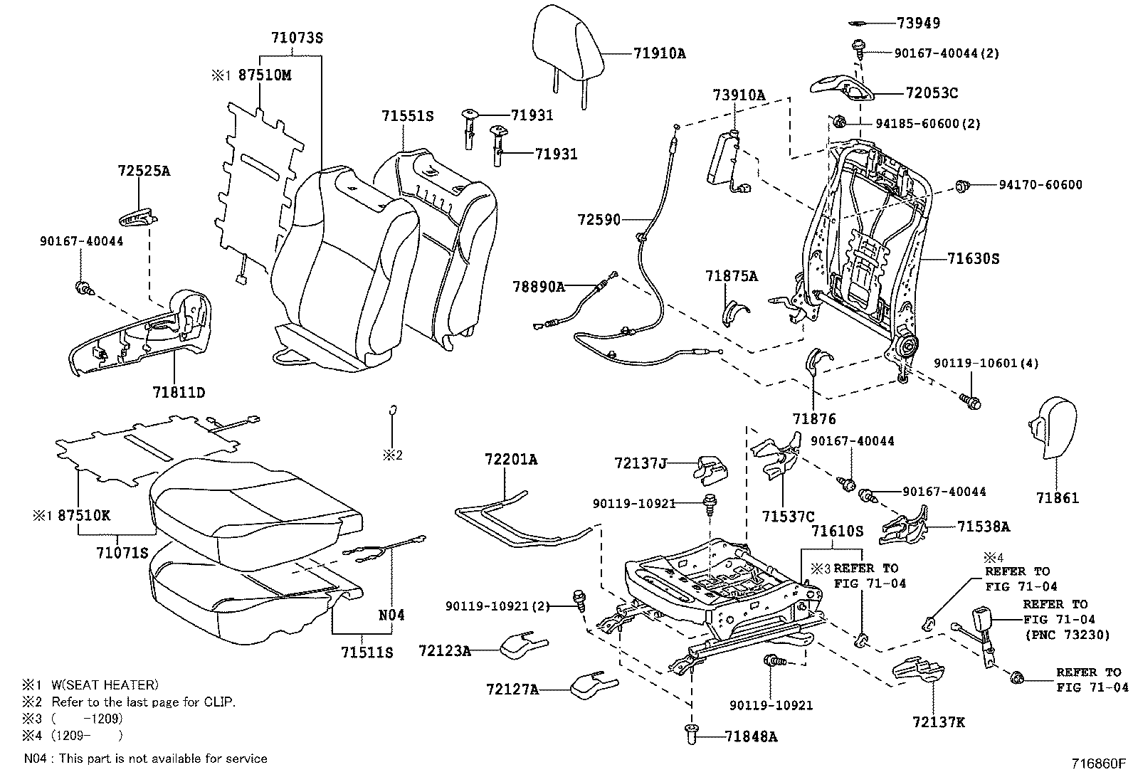 71051-21020 PAD, FRONT SEAT CUSHION, RH(FOR SEPARATE TYPE) product image