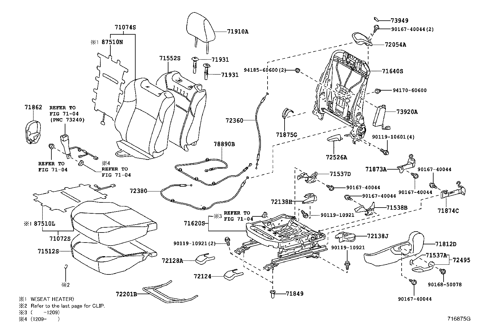 71051-21020 PAD, FRONT SEAT CUSHION, RH(FOR SEPARATE TYPE) product image