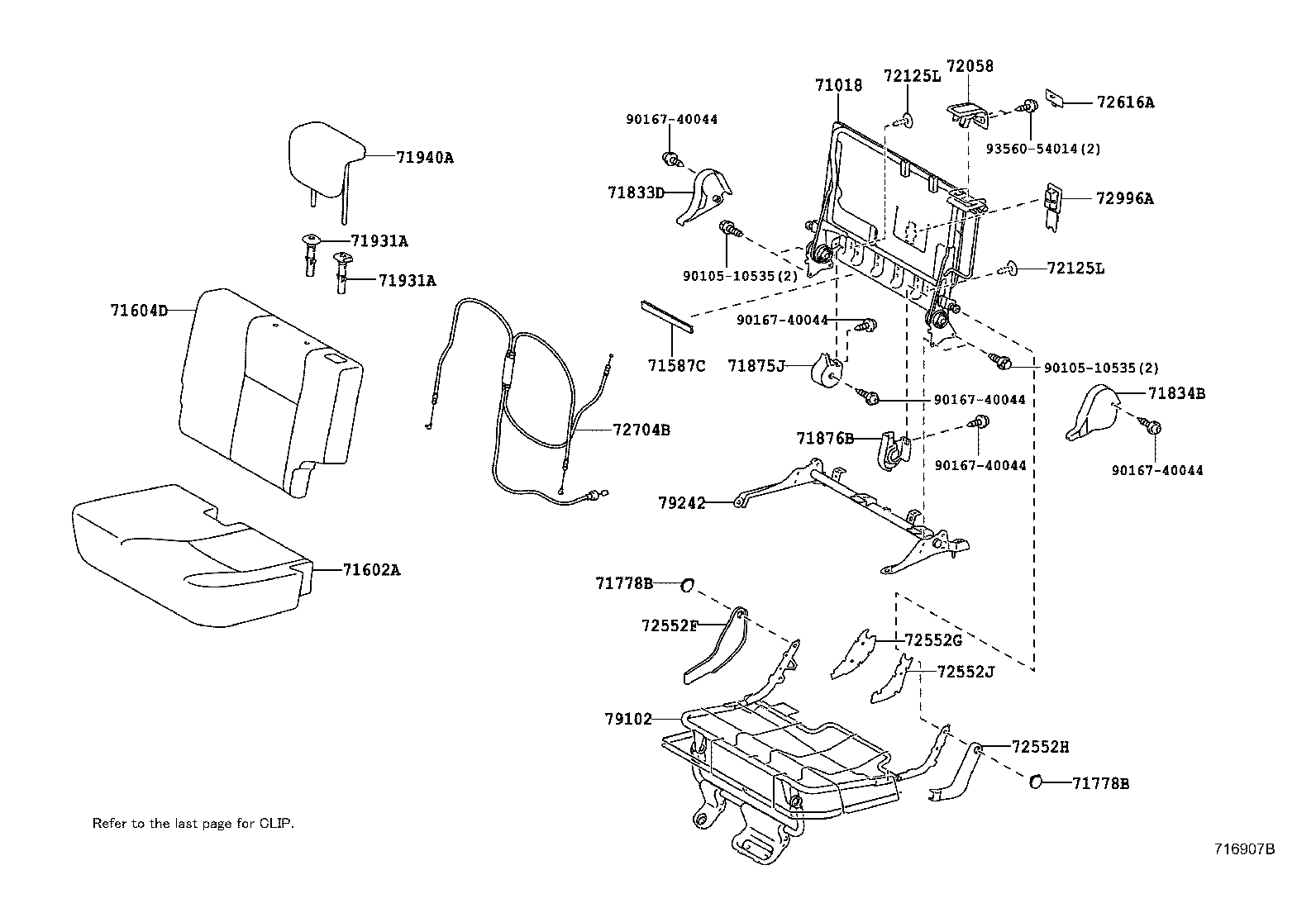 71018-52460 FRAME SUB-ASSY, REAR SEAT BACK, LH product image