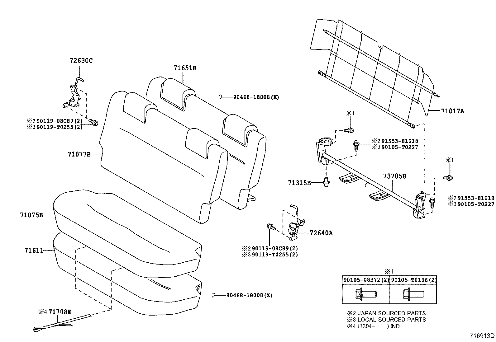 71017-0D730 FRAME SUB-ASSY, REAR SEAT BACK product image