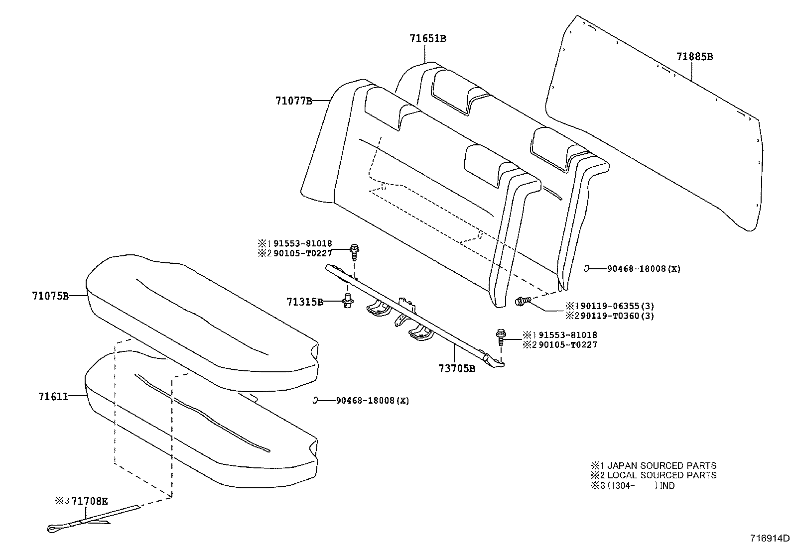 71017-0D730 FRAME SUB-ASSY, REAR SEAT BACK product image