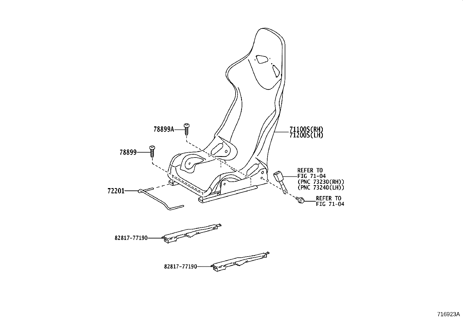 79120-77010 FRAME SUB-ASSY, FRONT SEAT CUSHION, RH product image