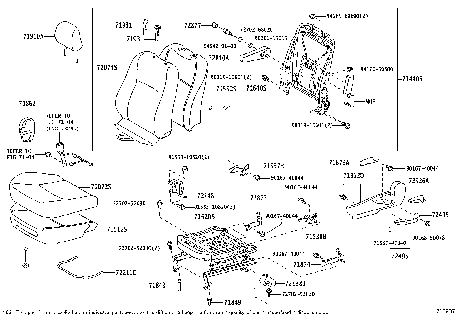 71620-52011 SPRING ASSY, FRONT SEAT CUSHION, LH(FOR SEPARATE TYPE) product image