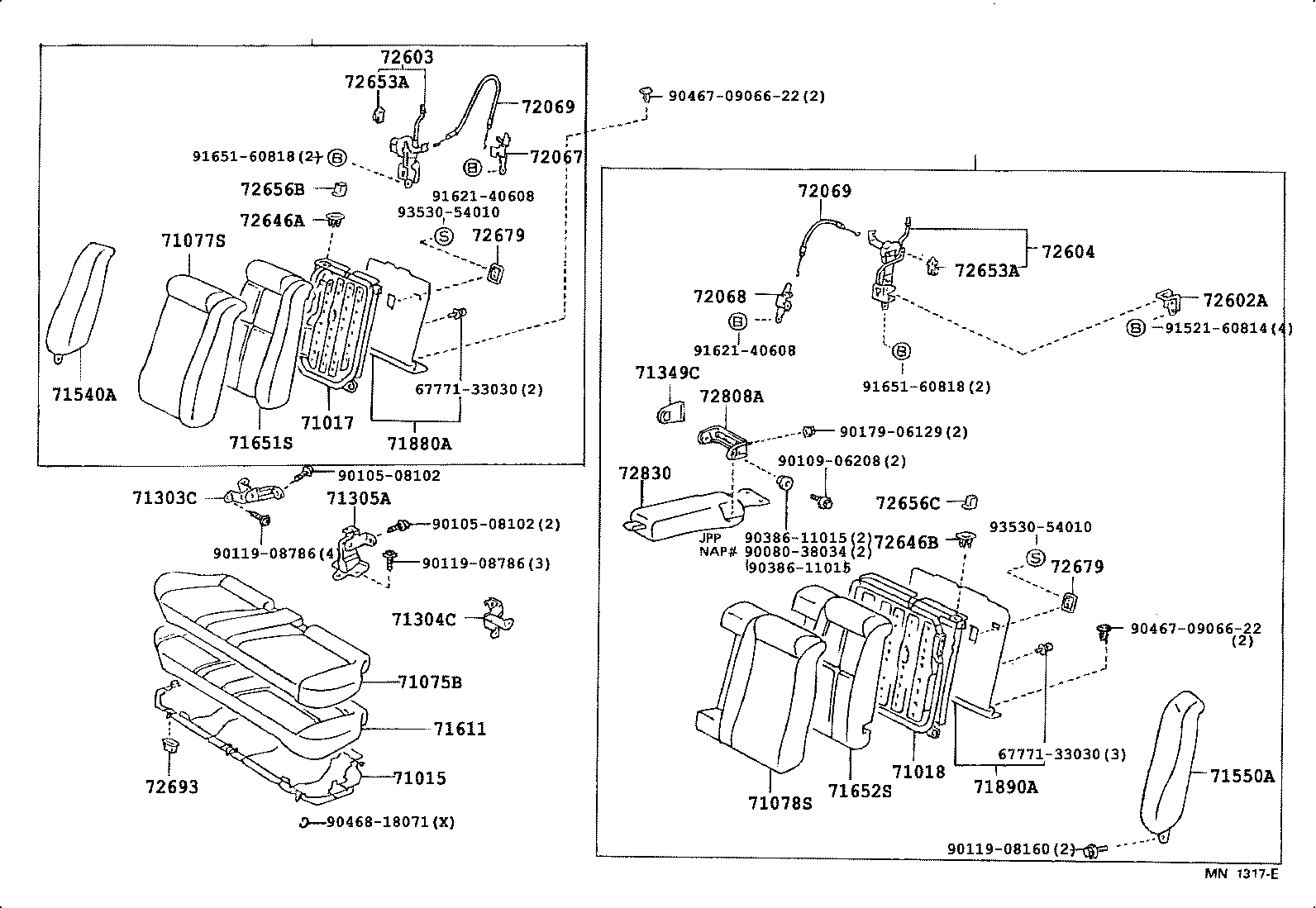 71075-06010-B0 COVER, REAR SEAT CUSHION (FOR BENCH TYPE) product image