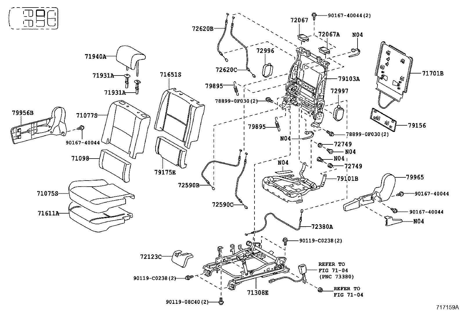 79103-0F020 FRAME SUB-ASSY, NO.1 SEAT BACK, RH product image