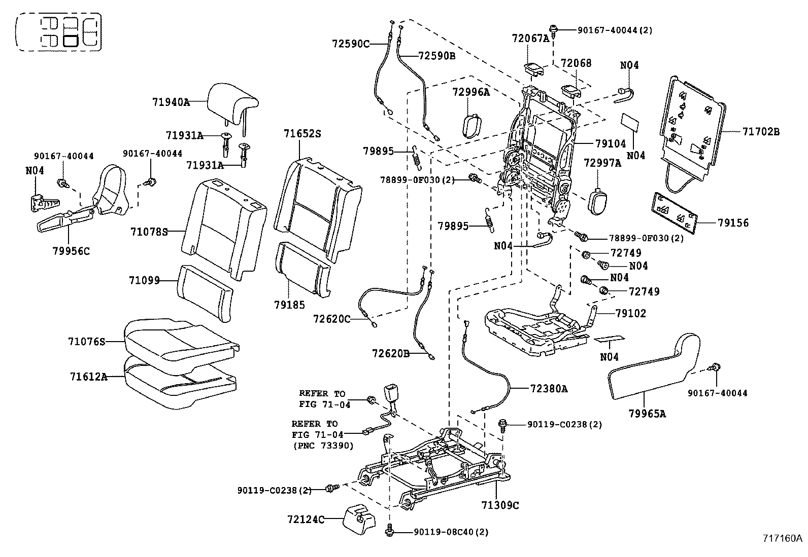 79103-0F020 FRAME SUB-ASSY, NO.1 SEAT BACK, RH product image