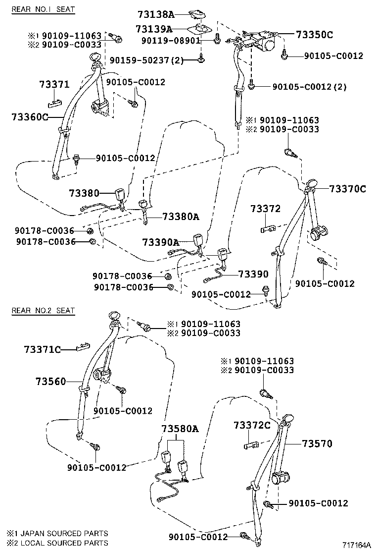 73200-0G020 ADJUSTER ASSY, FRONT SHOULDER BELT ANCHOR product image