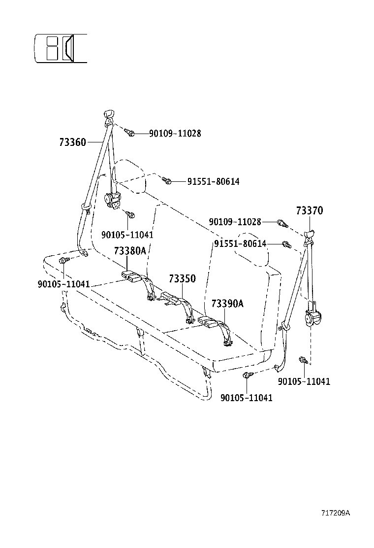 73214-37020 PLATE, FRONT SEAT BELT ANCHOR product image