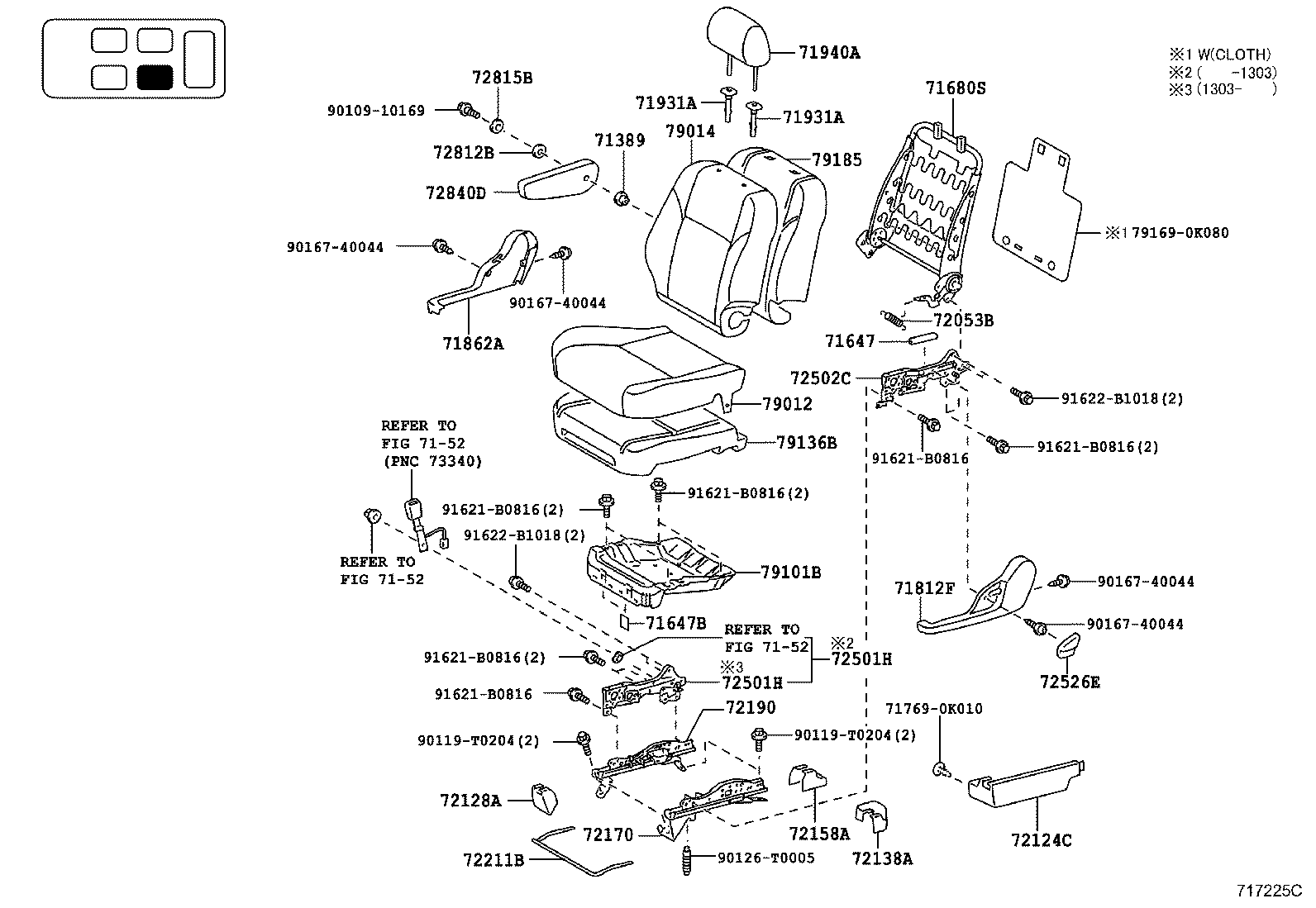 79101-0K370 FRAME SUB-ASSY, NO.1 SEAT CUSHION, RH product image