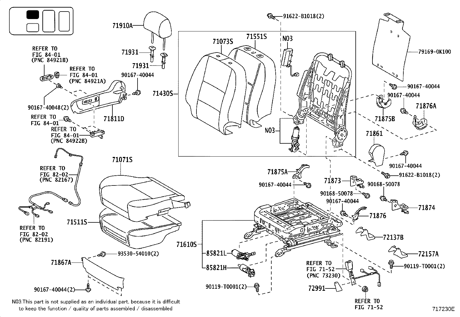 79101-0K150 FRAME SUB-ASSY, NO.1 SEAT CUSHION, RH product image