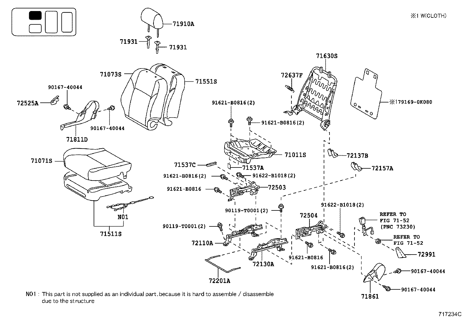 79101-0K150 FRAME SUB-ASSY, NO.1 SEAT CUSHION, RH product image