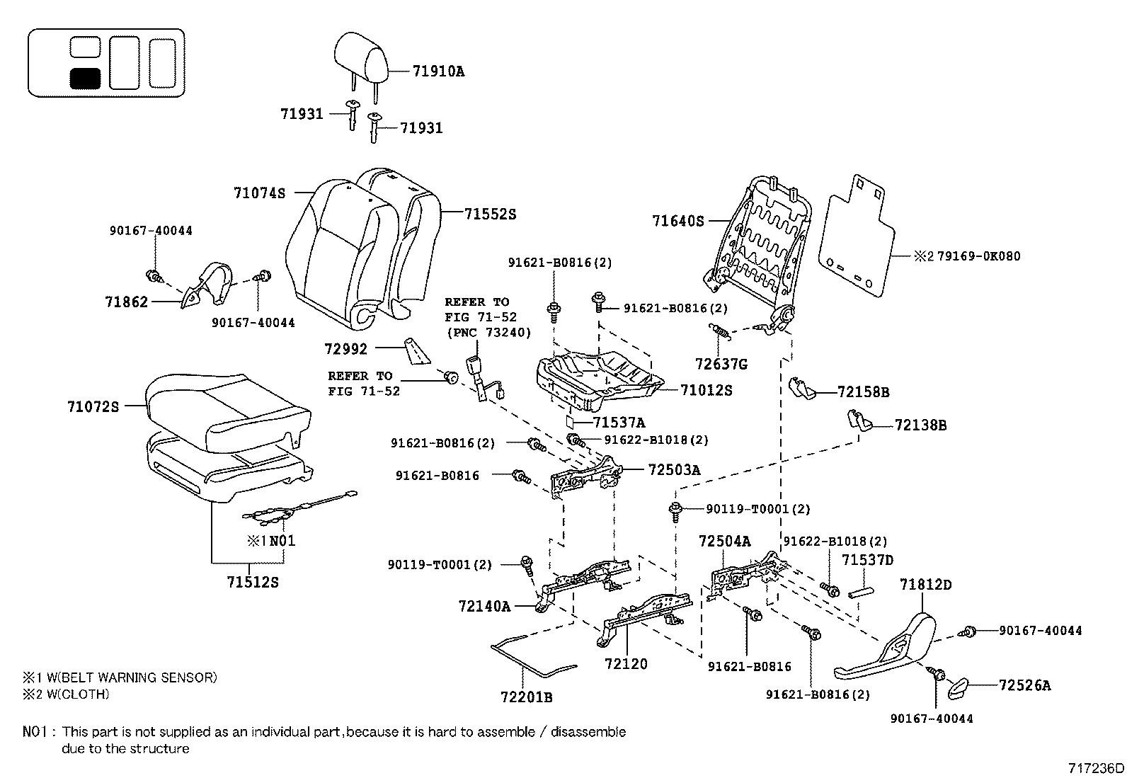 79101-0K150 FRAME SUB-ASSY, NO.1 SEAT CUSHION, RH product image