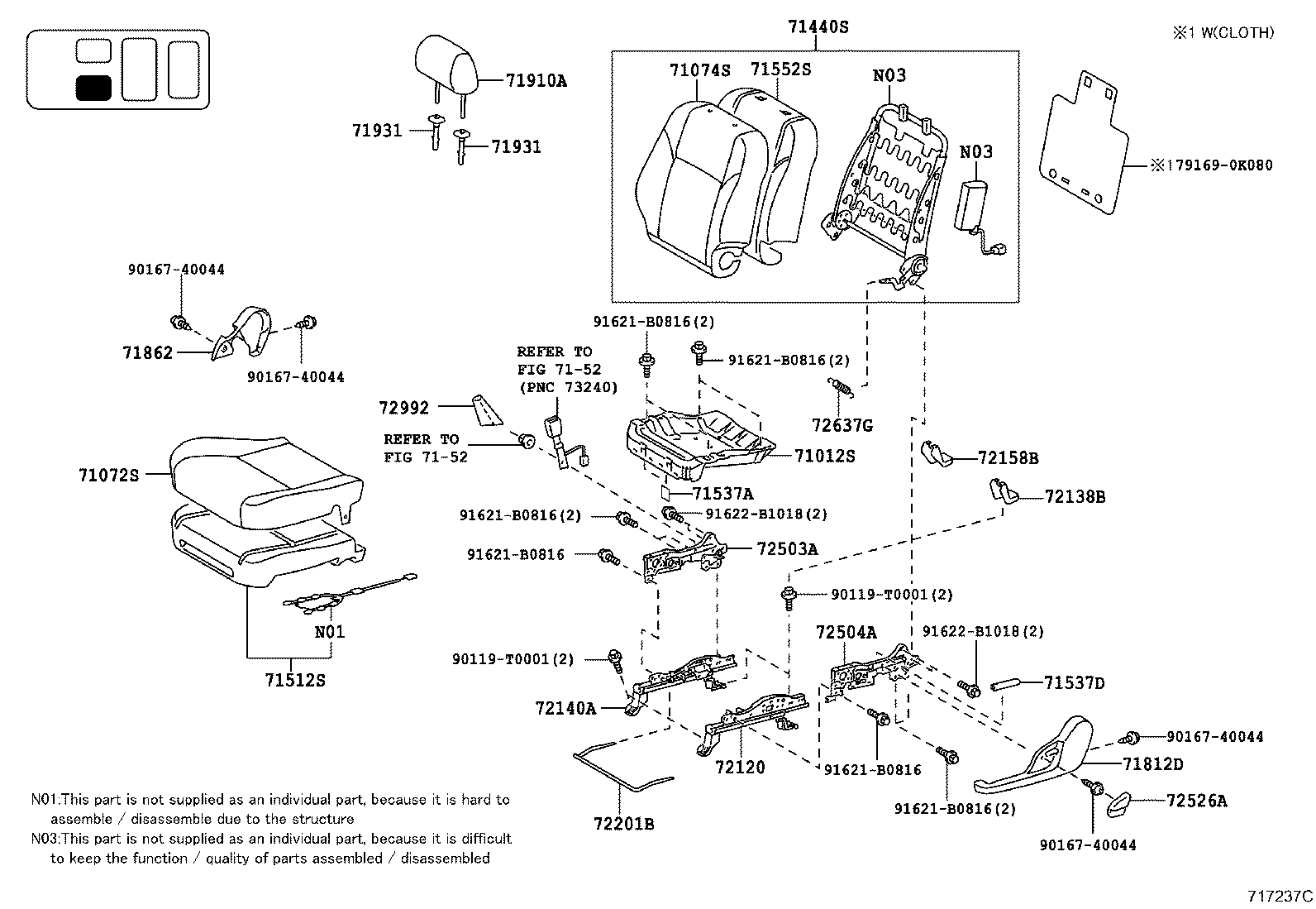 79101-0K150 FRAME SUB-ASSY, NO.1 SEAT CUSHION, RH product image