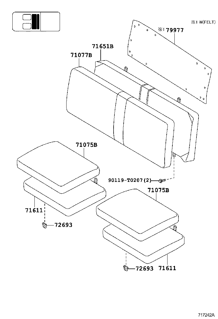 71073-0KB02-B2 COVER, FRONT SEAT BACK, RH(FOR SEPARATE TYPE) product image