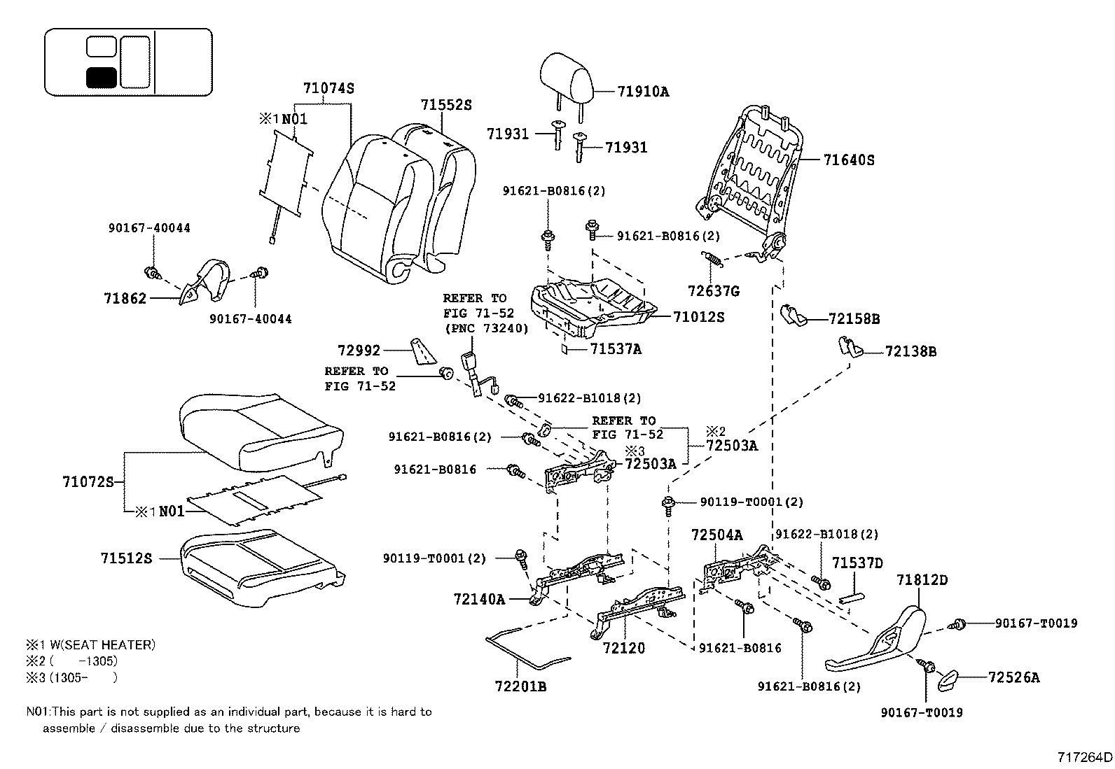 71073-0KB02-B2 COVER, FRONT SEAT BACK, RH(FOR SEPARATE TYPE) product image