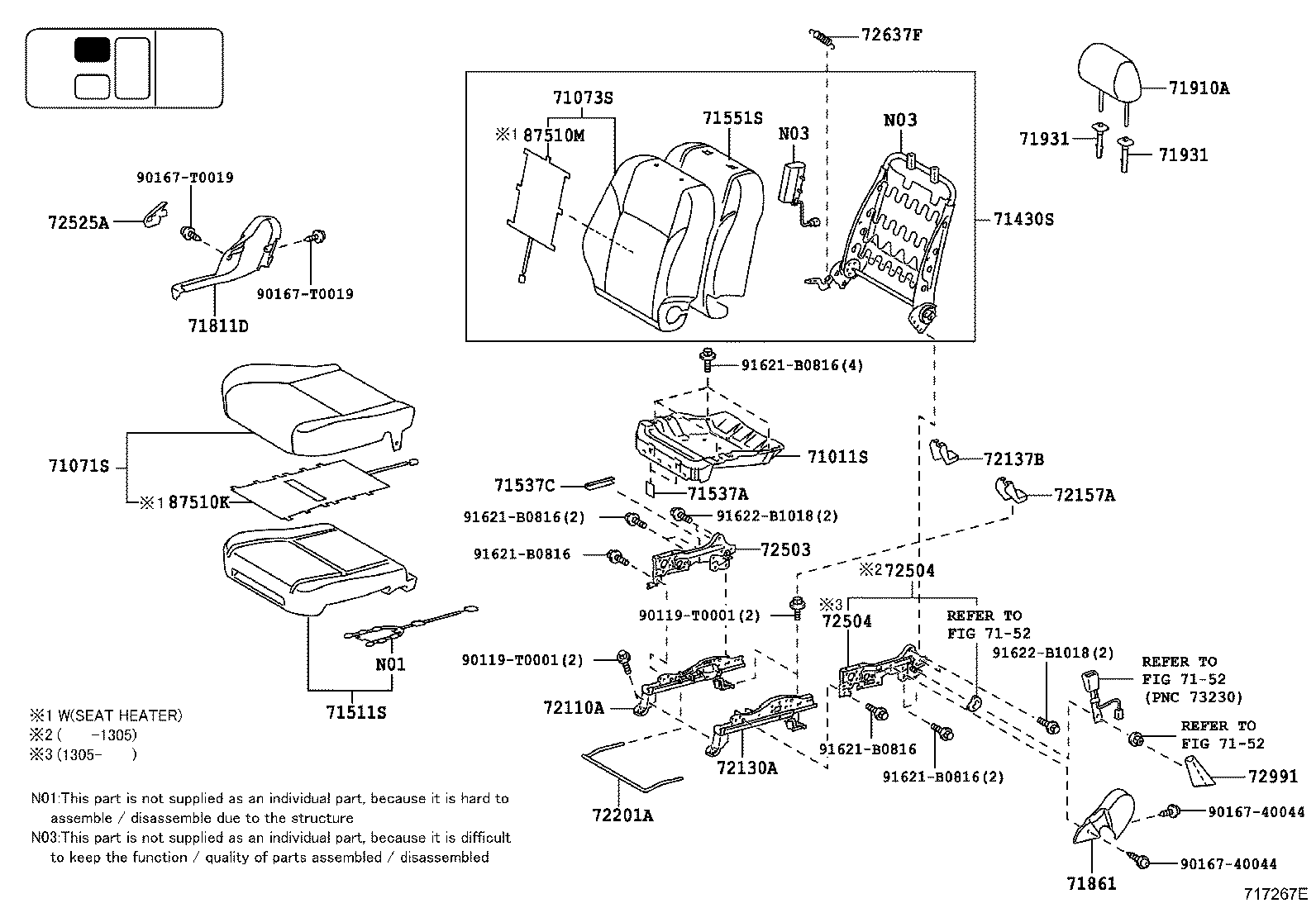 71073-0KB02-B2 COVER, FRONT SEAT BACK, RH(FOR SEPARATE TYPE) product image