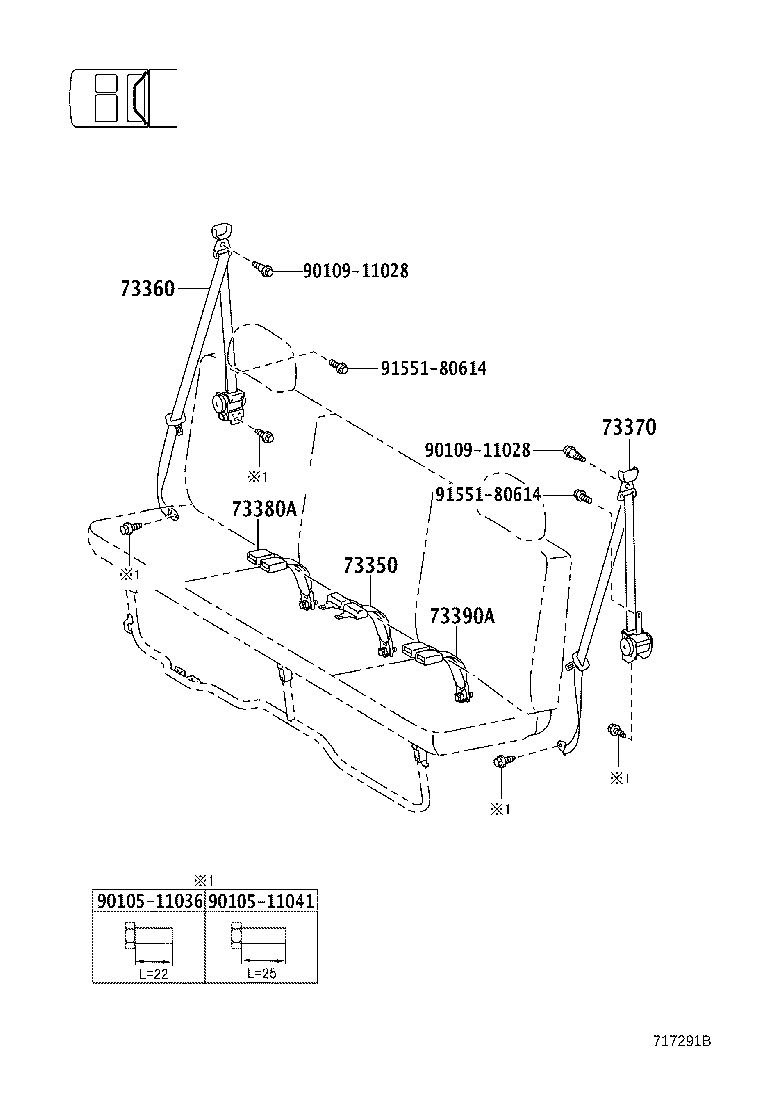 73203-37060 BELT ASSY, FRONT SEAT OUTER, LH product image