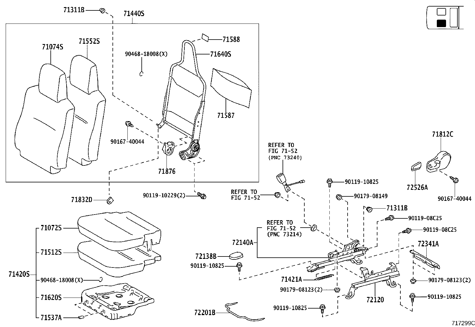 71013-37180 SPRING ASSY, FRONT SEAT BACK, RH(FOR SEPARATE TYPE) product image