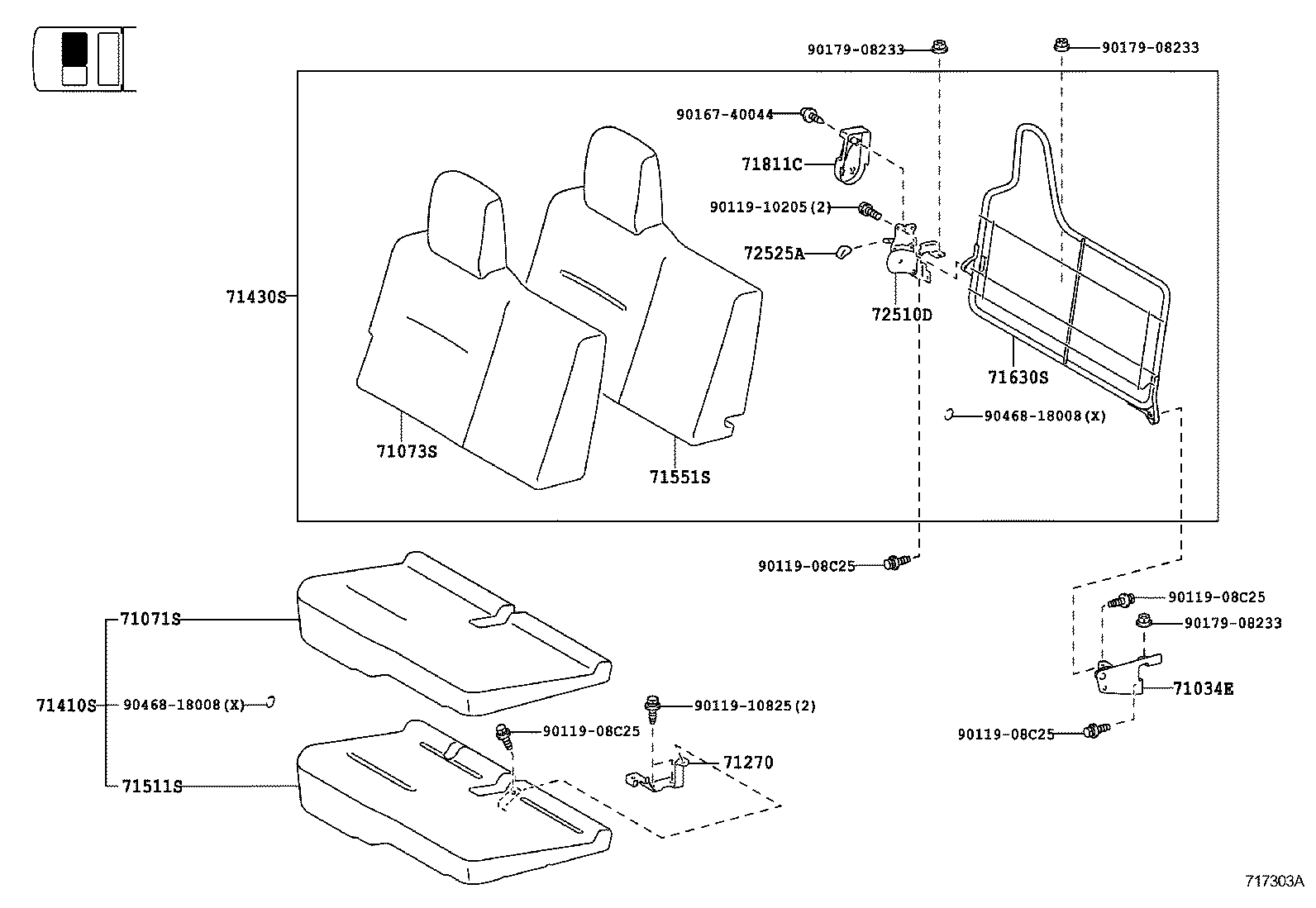 71013-37180 SPRING ASSY, FRONT SEAT BACK, RH(FOR SEPARATE TYPE) product image