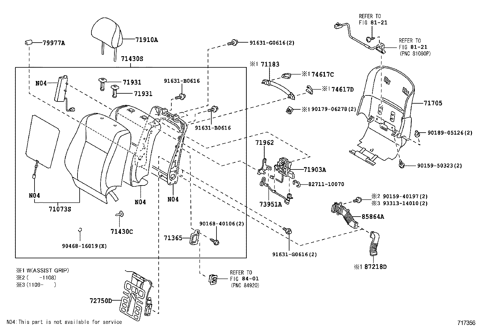 71511-50201 PAD, FRONT SEAT CUSHION, RH(FOR SEPARATE TYPE) product image