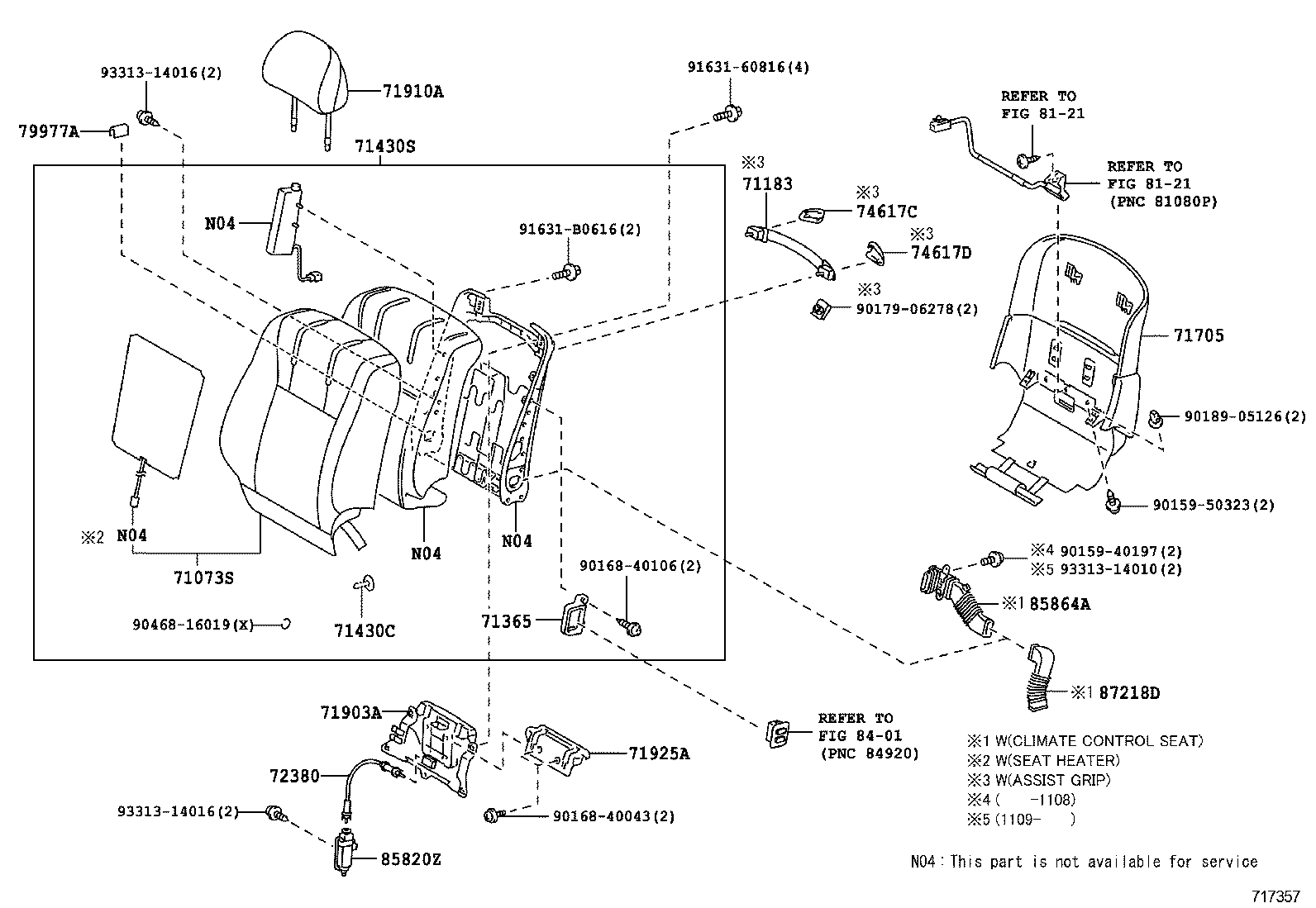 71511-50201 PAD, FRONT SEAT CUSHION, RH(FOR SEPARATE TYPE) product image
