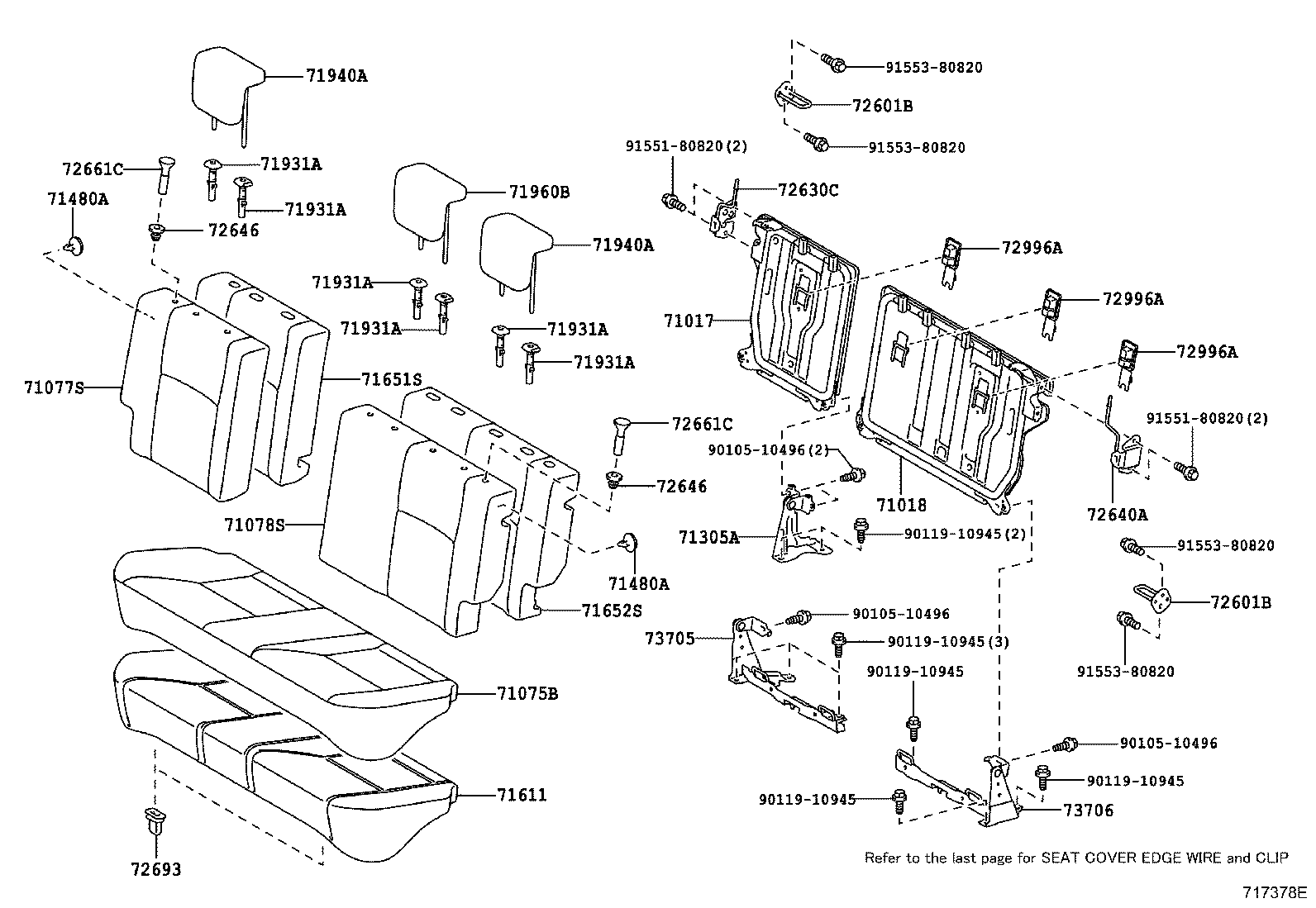 71018-52501 FRAME SUB-ASSY, REAR SEAT BACK, LH product image